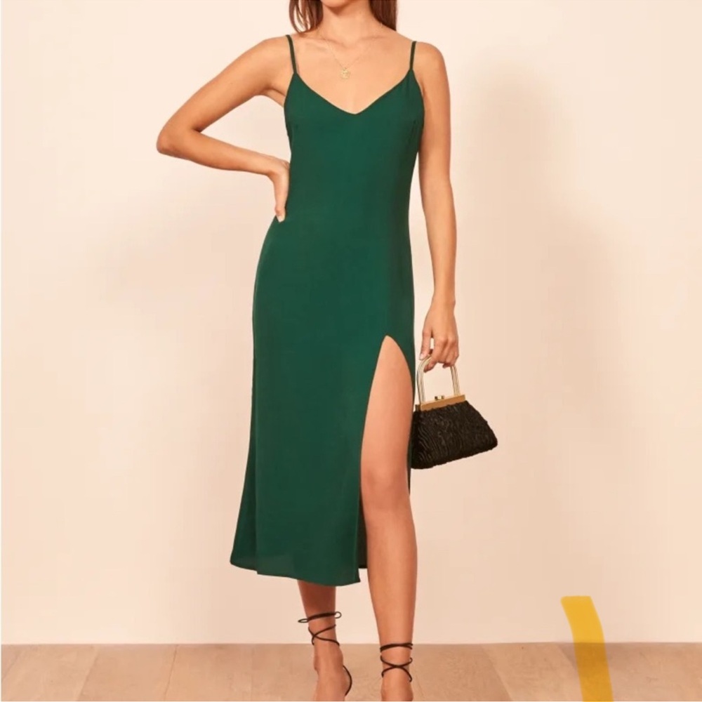 Reformation Green Midi Dress
